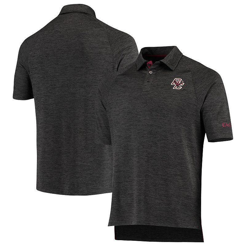 Mens Heathered Black Boston College Eagles Down Swing Polo Product Image