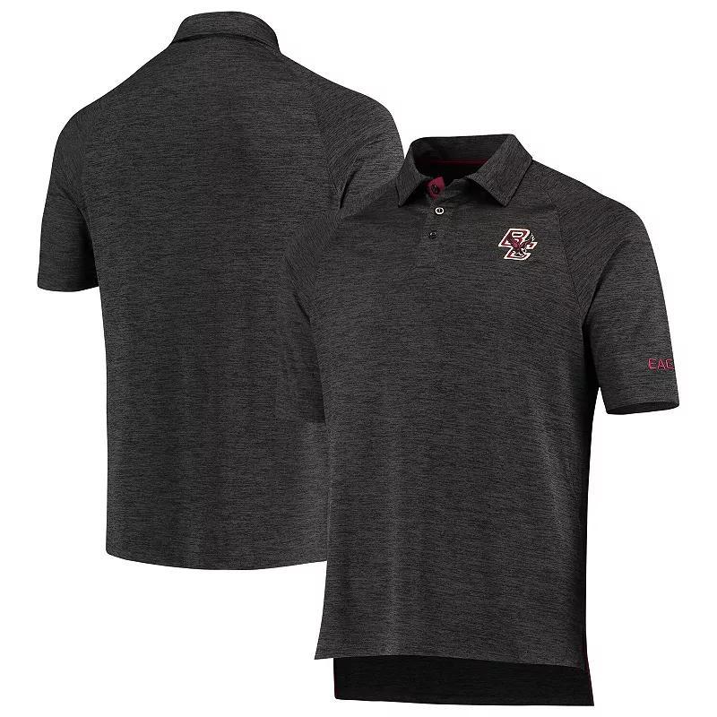 Mens Colosseum Heathered Black Boston College Eagles Down Swing Polo Product Image