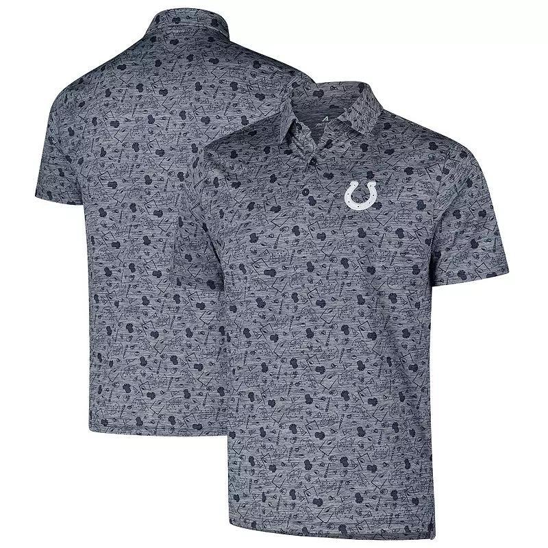 Mens Antigua Heather Indianapolis Colts Relentless Polo Blue Product Image