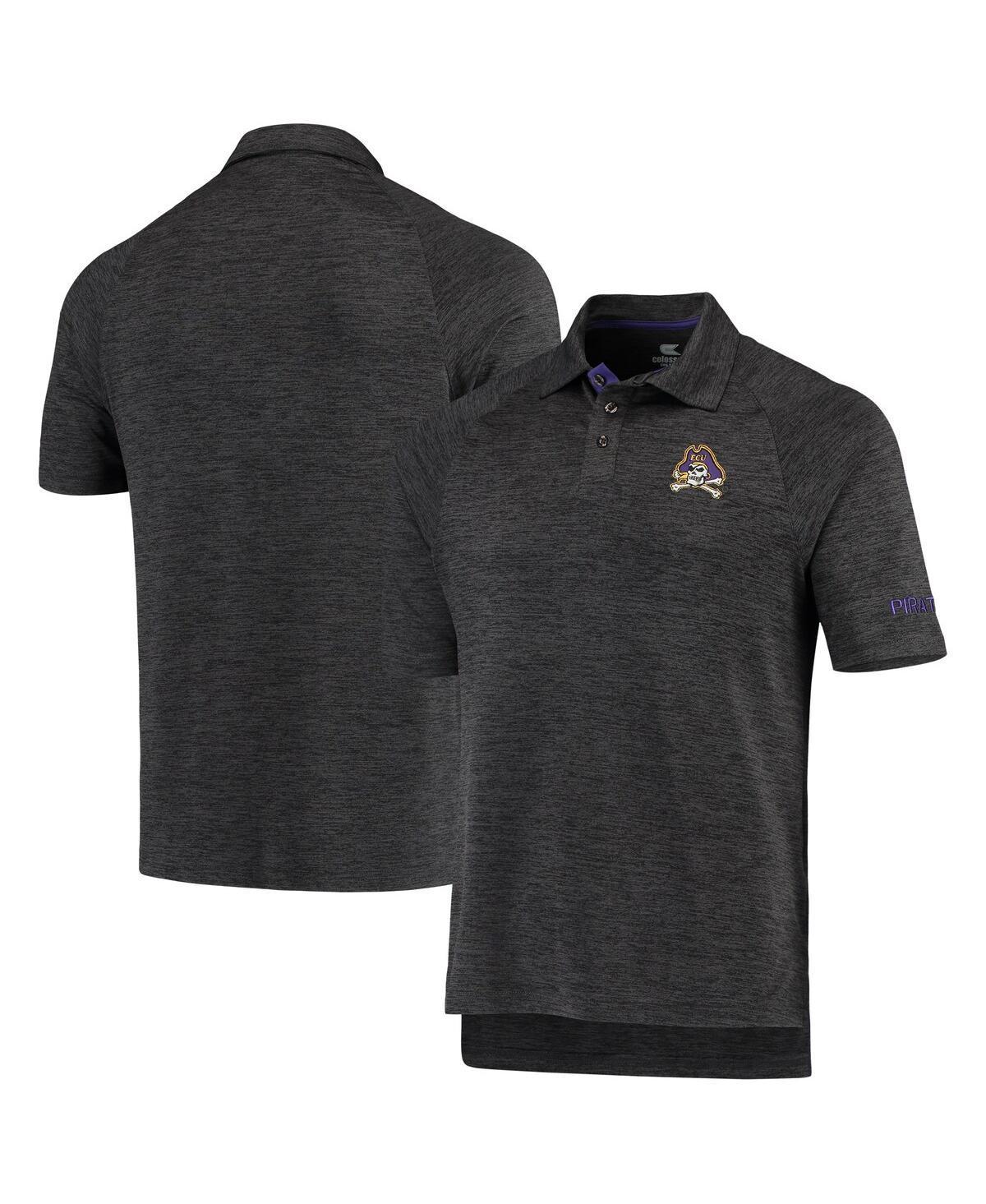 Mens Colosseum Heathered Black ECU Pirates Down Swing Polo Product Image