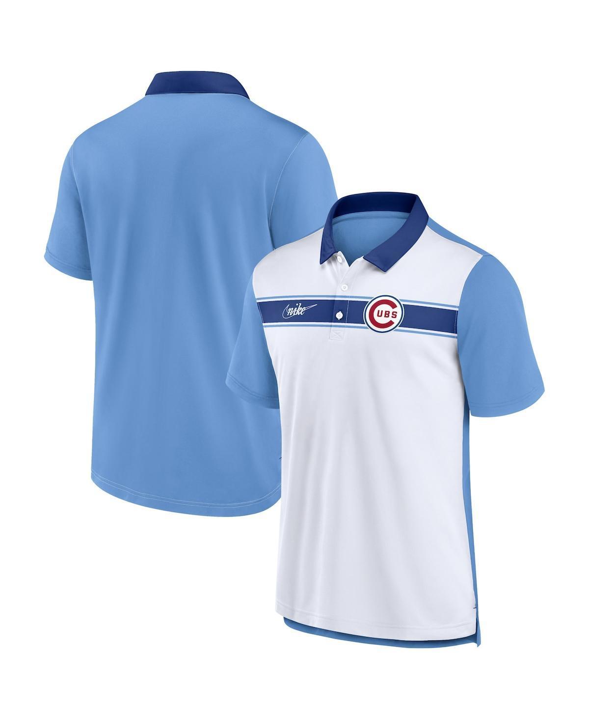 Mens Nike /Light Blue Chicago Cubs Rewind Stripe Polo Product Image