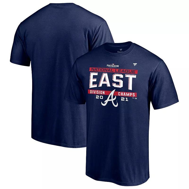 Mens Fanatics Branded Atlanta Braves 2021 NL East Division Champions Big & Tall Locker Room T-Shirt Blue Product Image