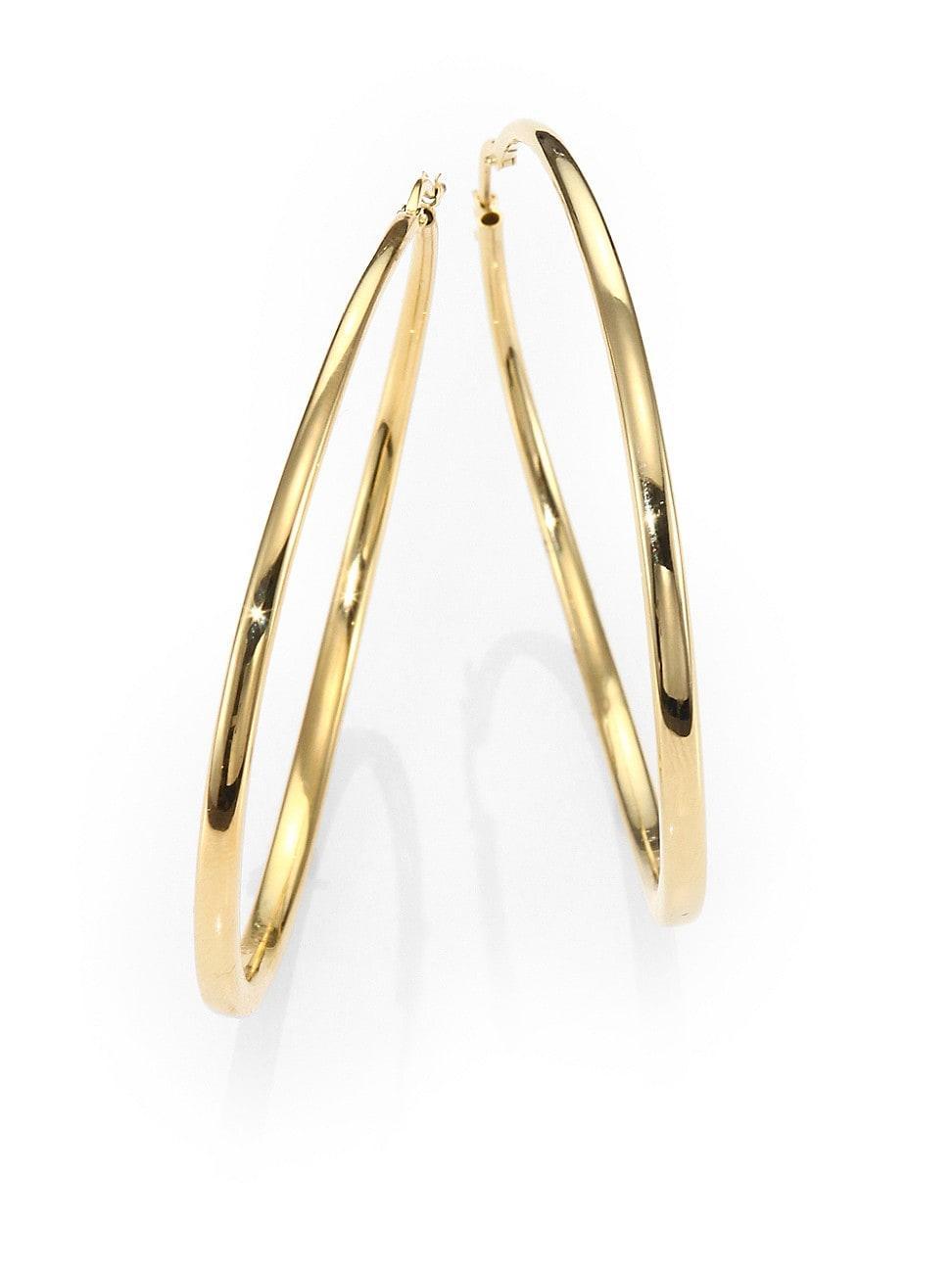 18K Yellow Gold Hoop Earrings/2.25 Product Image