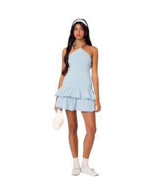 Edikted Womens Dorit Ruffled Halter Mini Dress Product Image