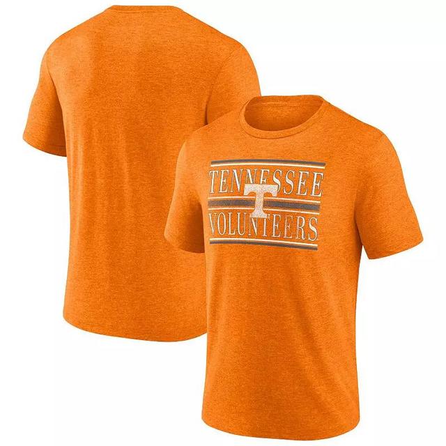 Mens Fanatics Heather Tennessee Tennessee Volunteers Double Stripe Tri-Blend T-Shirt Product Image