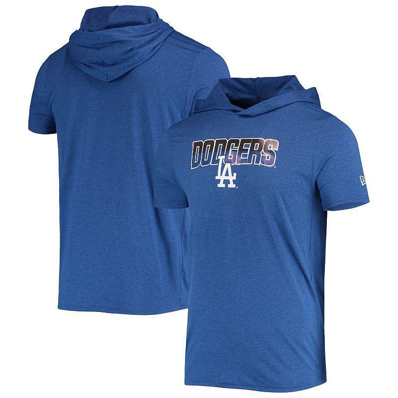 Mens New Era Heathered Royal Los Angeles Dodgers Hoodie T-shirt Product Image