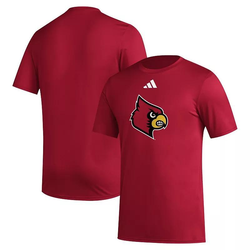 Mens adidas Louisville Cardinals Primary Locker Logo Pre-Game AEROREADY T-Shirt Product Image