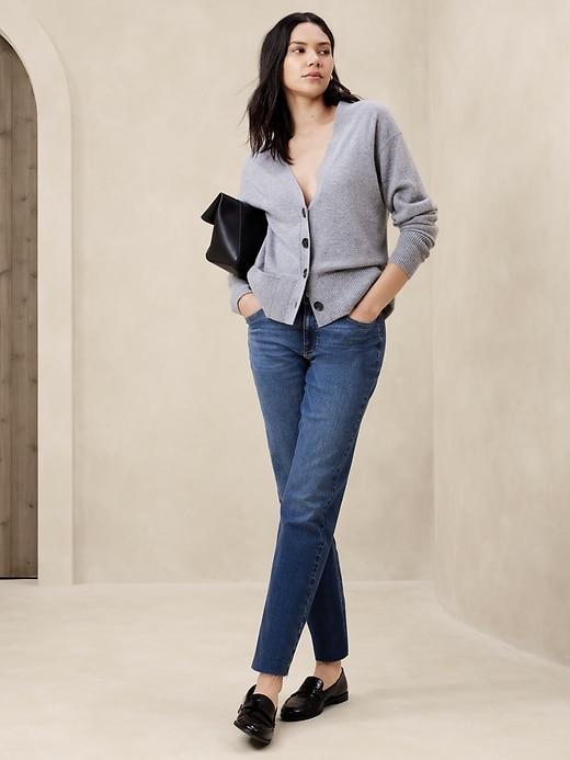 Slim Mid-Rise Raw-Hem Jean Product Image