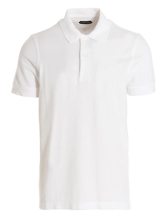 TOM FORD Short-sleeved Toweling Polo Shirt In White Product Image