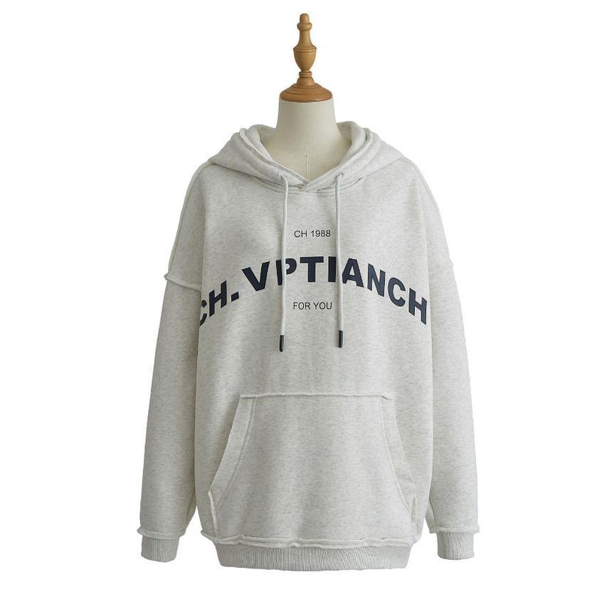 Drop Shoulder Lettering Oversized Hoodie Product Image