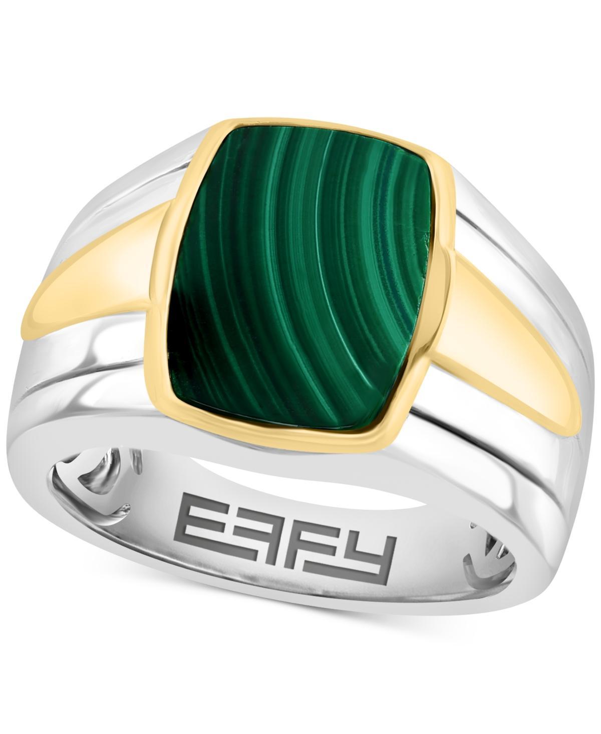 Effy Mens Malachite Ring in Sterling Silver & 14k Gold-Plate Product Image