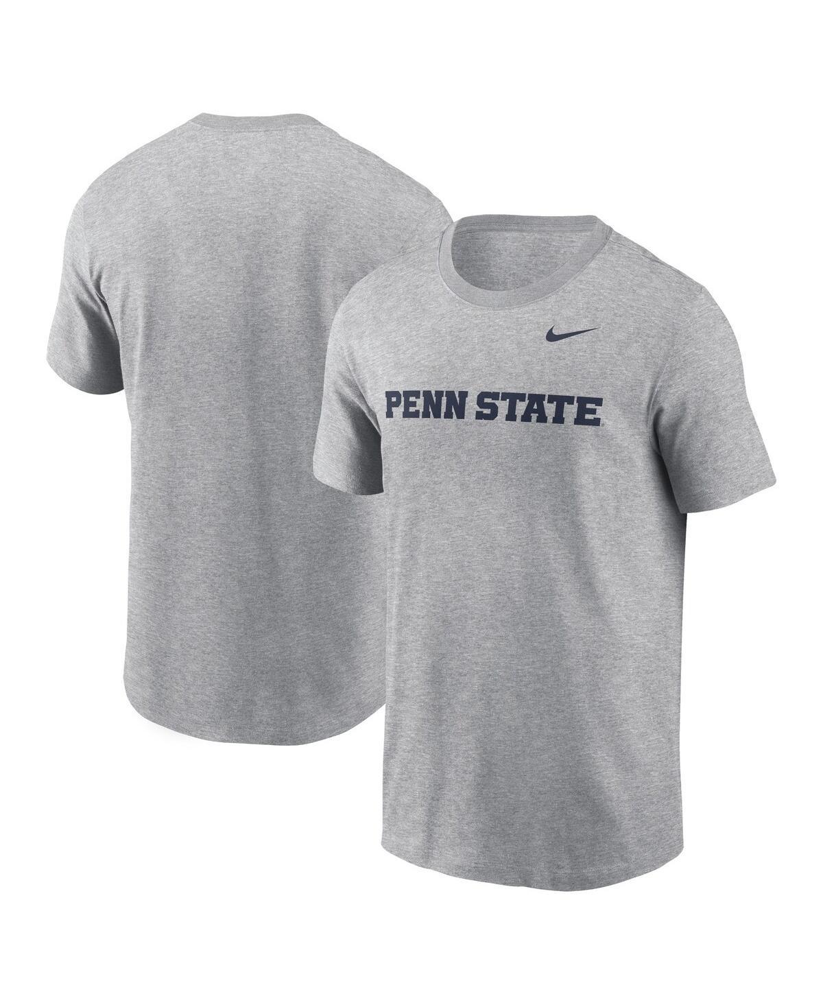 Nike Mens Heather Gray Penn State Nittany Lions Primetime Evergreen Wordmark T-Shirt Product Image