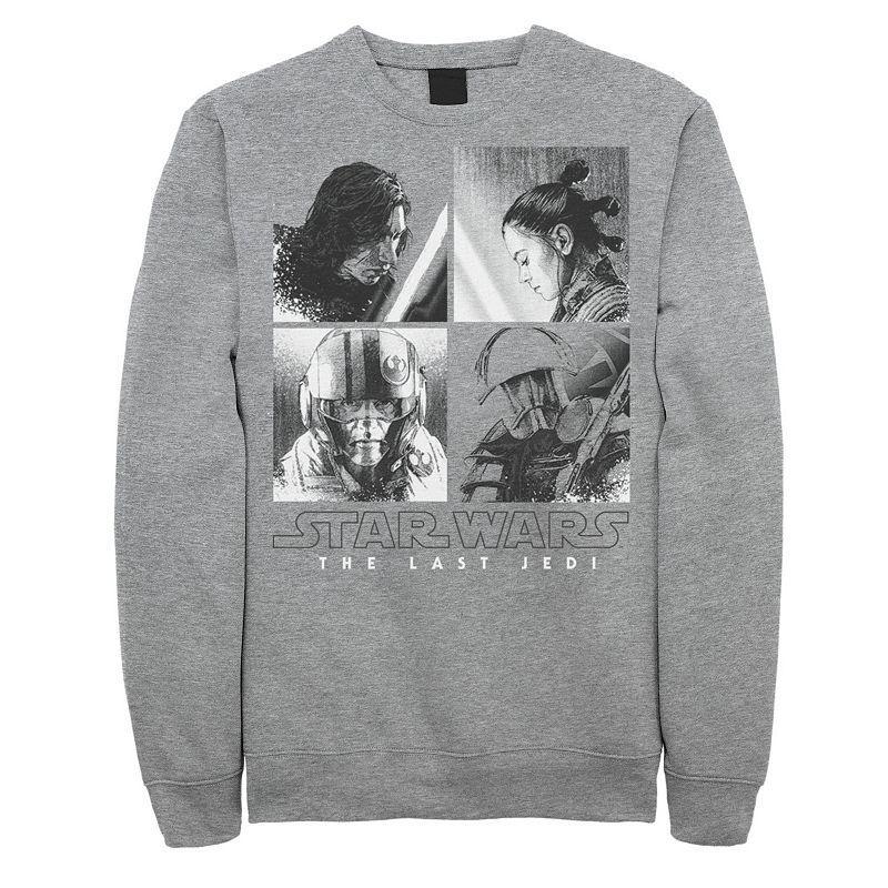 Mens Star Wars Last Jedi SquareUp Sweatshirt Athletic Grey Product Image