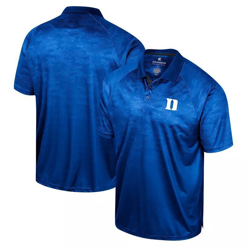 Mens Colosseum Royal Duke Devils Honeycomb Raglan Polo Product Image