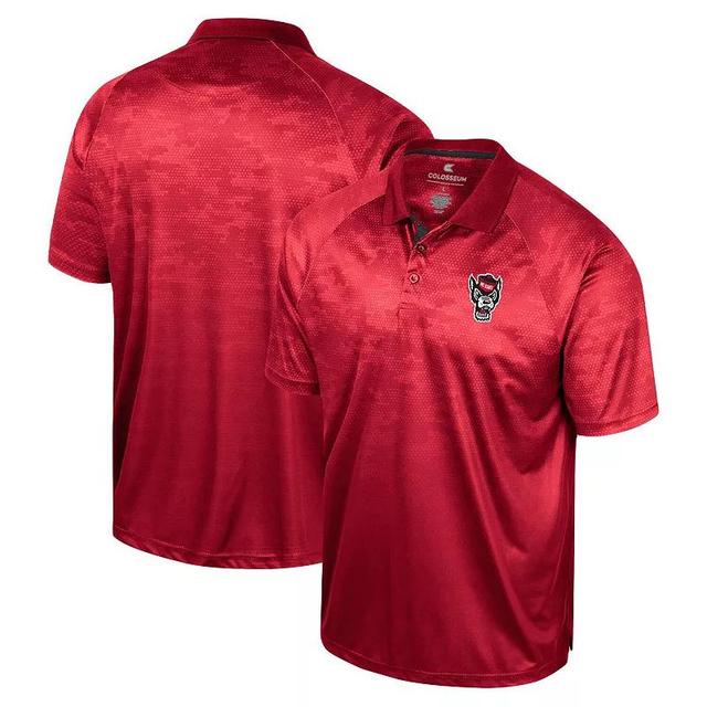 Mens Colosseum Red Louisville Cardinals Honeycomb Raglan Polo Product Image