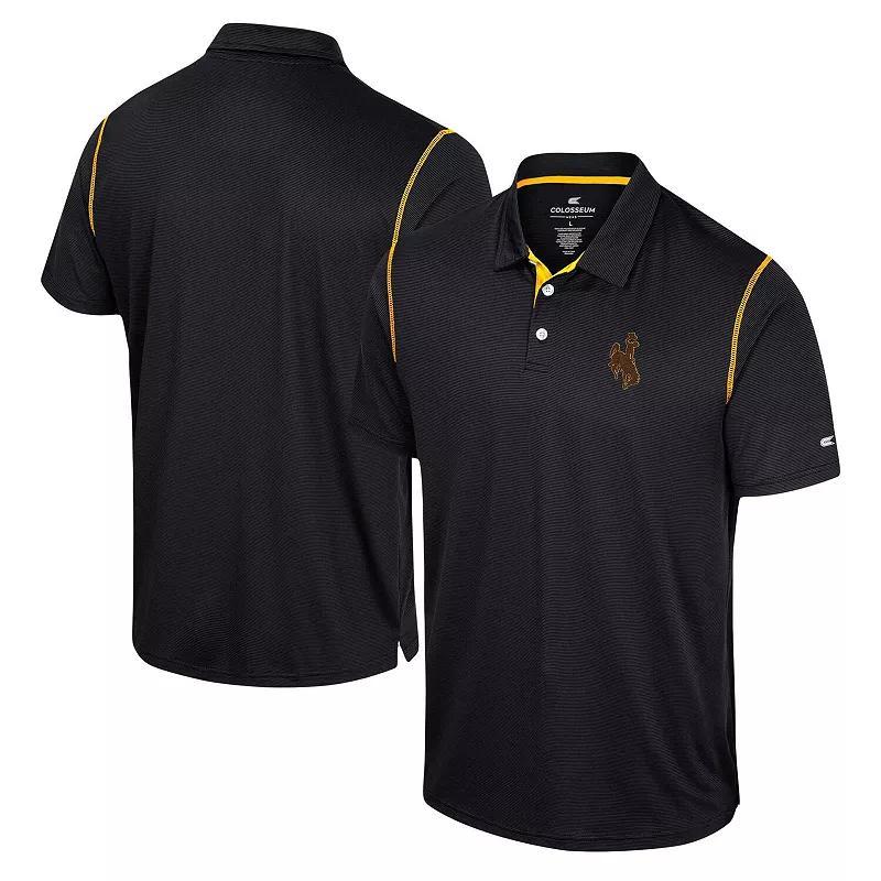 Mens Colosseum Black Wyoming Cowboys Cameron Polo Product Image