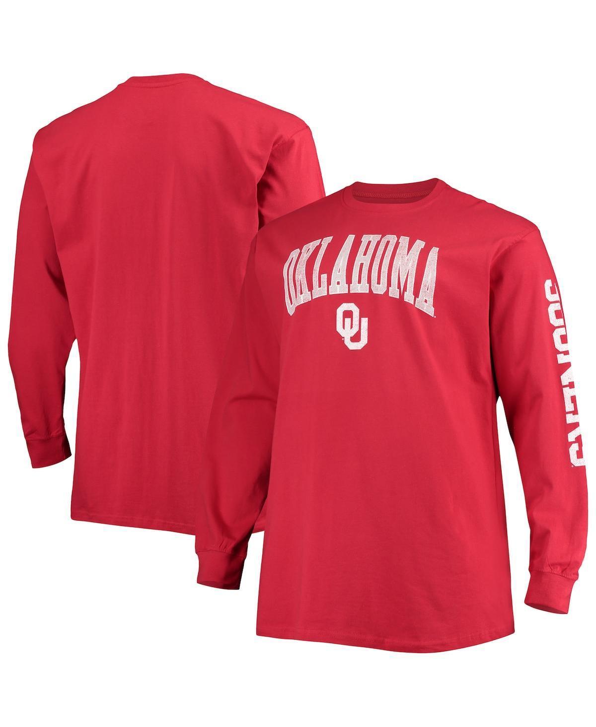 Mens Champion Crimson Oklahoma Sooners Big and Tall 2-Hit Long Sleeve T-shirt Product Image