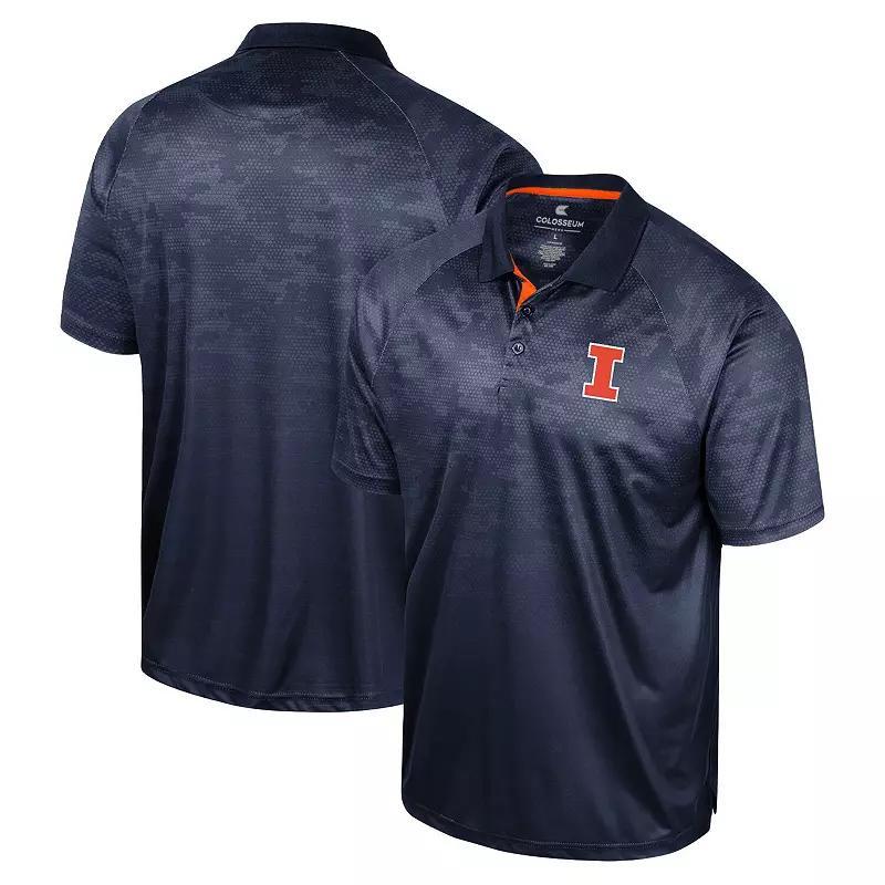 Mens Colosseum Navy Illinois Fighting Illini Honeycomb Raglan Polo Product Image