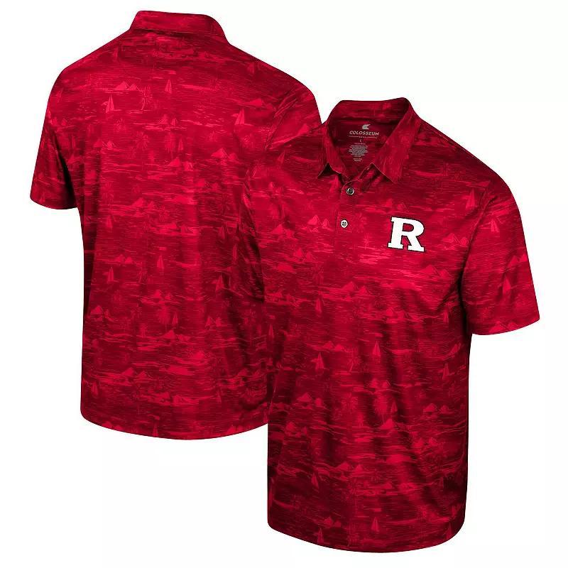 Mens Colosseum Scarlet Rutgers Scarlet Knights Daly Print Polo Product Image