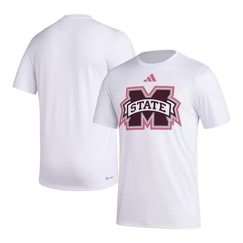 Mens adidas White Mississippi State Bulldogs Pregame AEROREADY T-Shirt Product Image