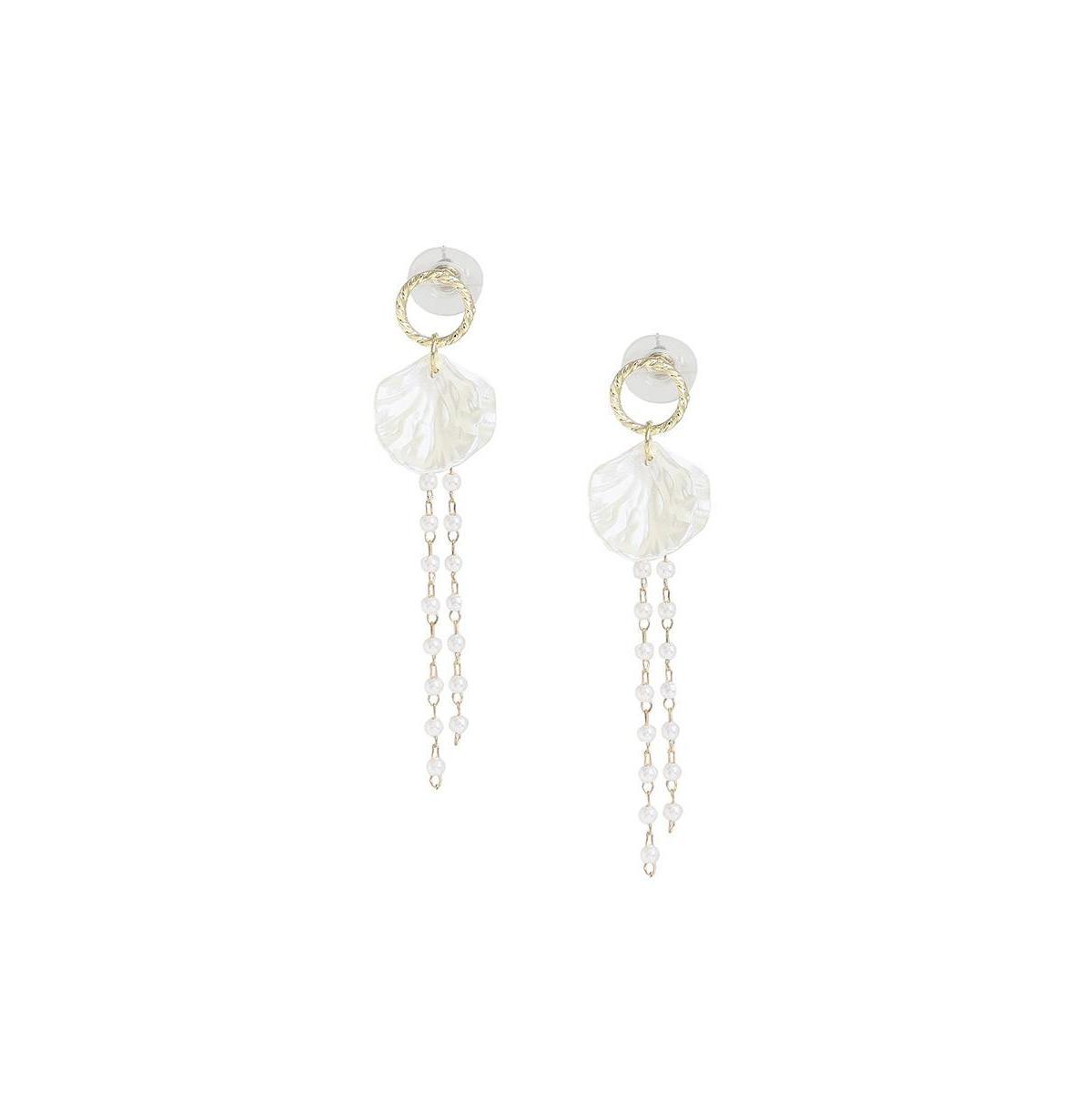 Sohi Womens Gold Flora Stud Earrings Product Image