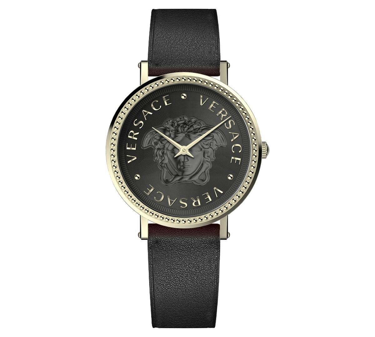 Versace V-Dollar Leather Strap Watch, 37mm Product Image