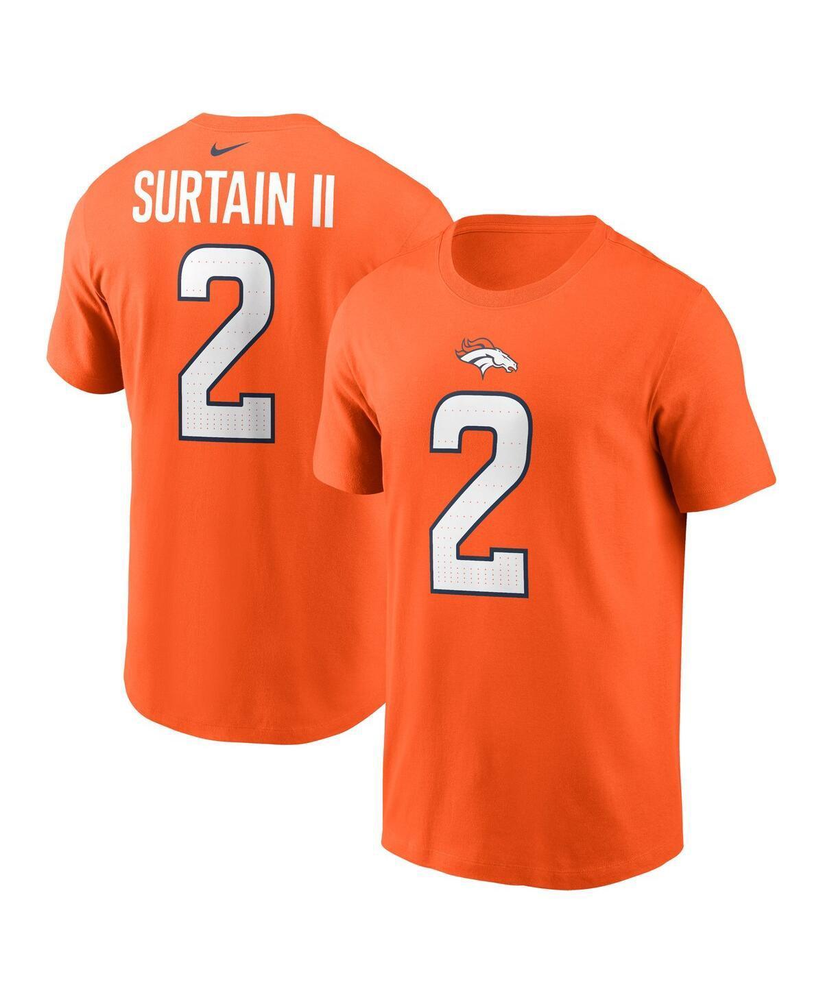 Nike Mens Patrick Surtain Ii Orange Denver Broncos Name Number T-Shirt Product Image