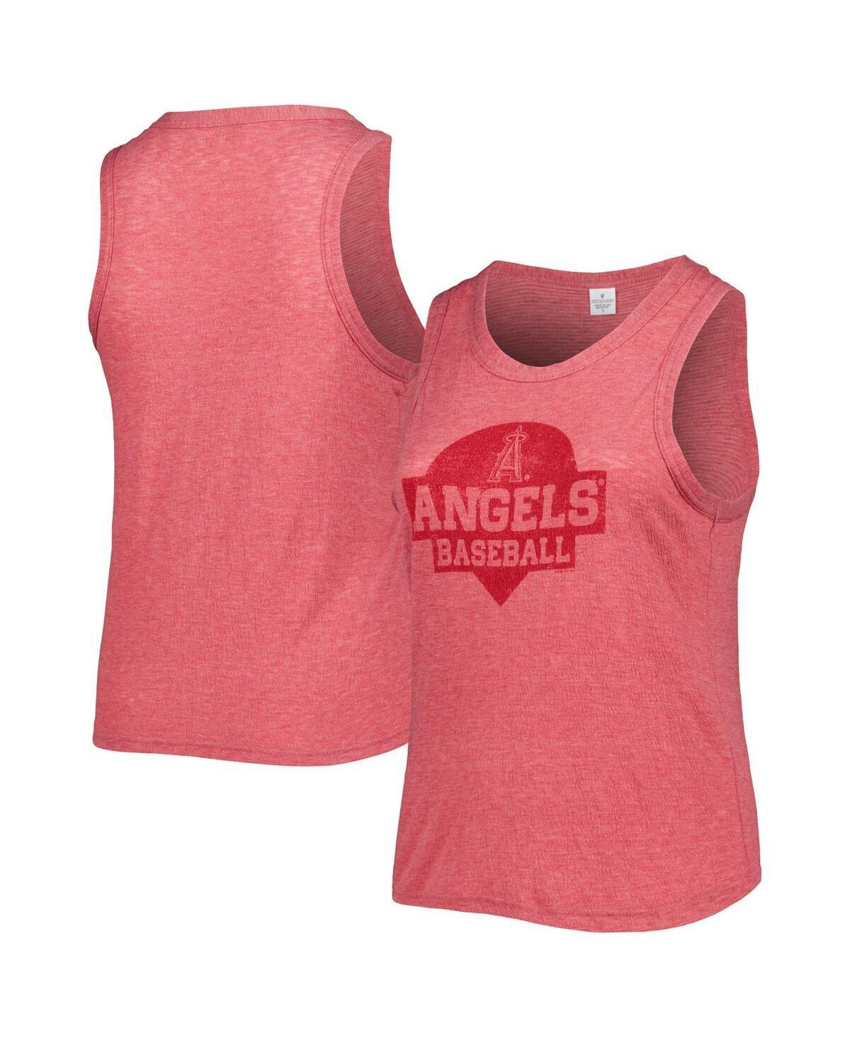 Women's Soft as a Grape Red Los Angeles Angels Plus Size High Neck Tri-Blend Tank Top Product Image