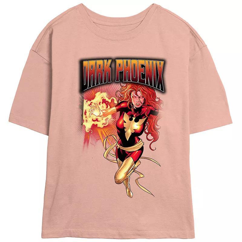 Juniors X-Men Dark Phoenix Poster Skimmer Graphic Tee, Girls Pink Product Image