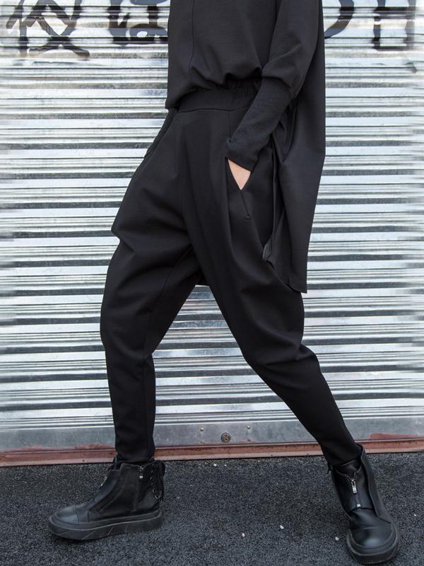 Simple Black Harem Pants Product Image