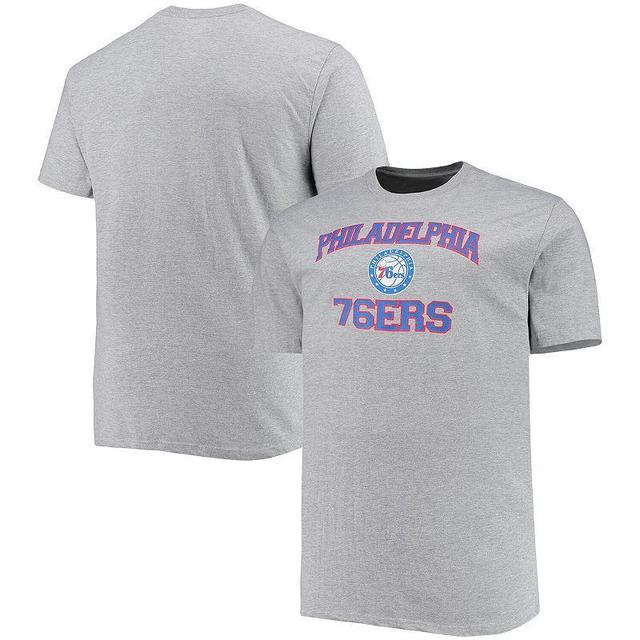 Mens Heathered Gray Philadelphia 76ers Big & Tall Heart & Soul T-Shirt Product Image