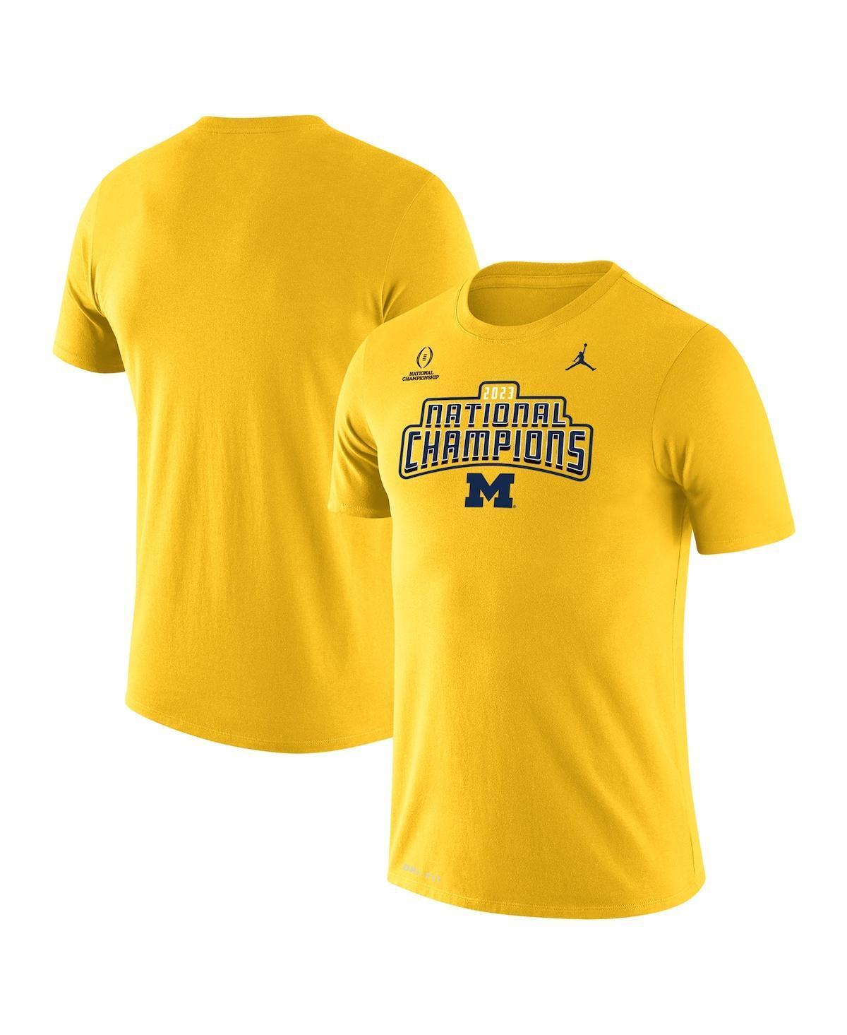 Mens Jordan Brand Maize Michigan Wolverines College Football Playoff 2023 National Champions Legend Performance T-shirt Product Image