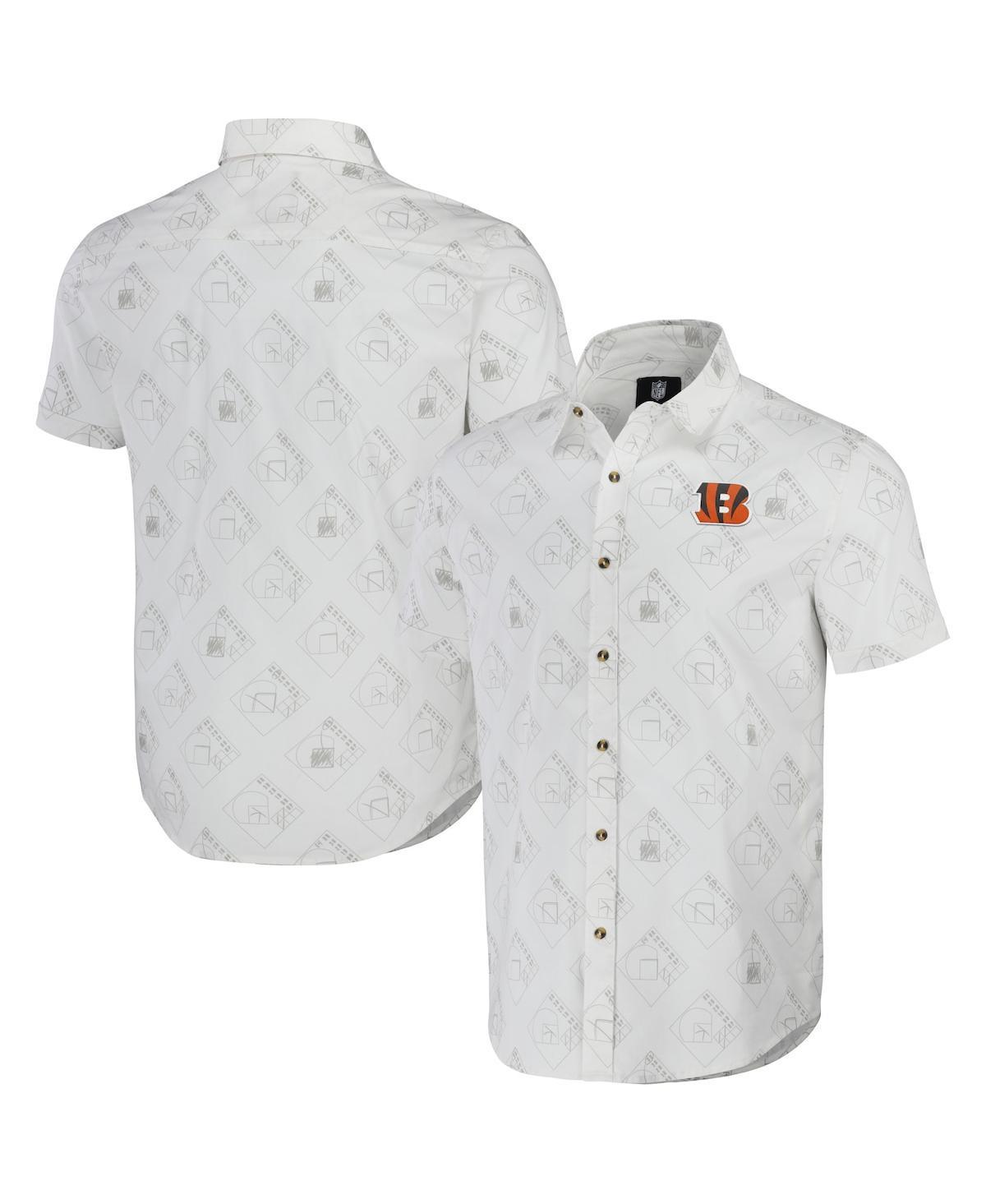 Mens NFL x Darius Rucker Collection by Fanatics White Cincinnati Bengals Woven Short Sleeve Button Up Shirt Product Image