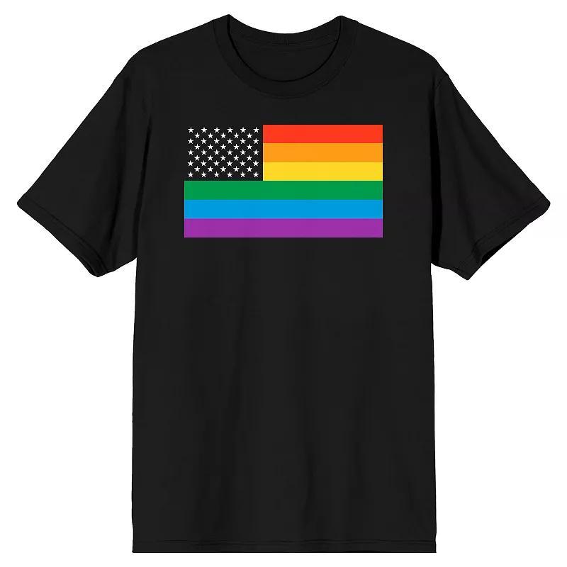 Mens Pride American Rainbow Flag Tee Product Image