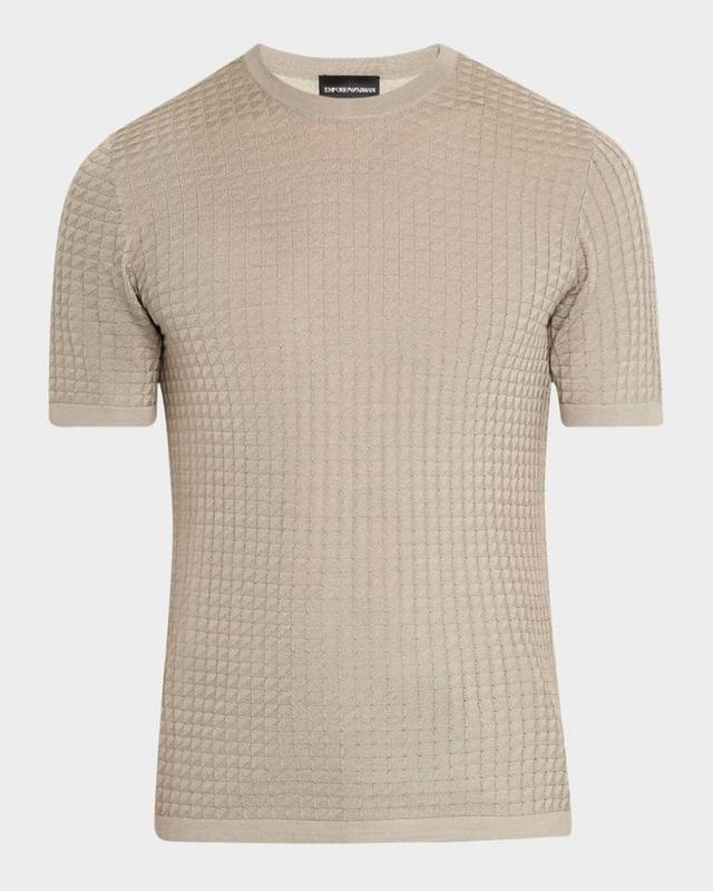 Men's Box-Pattern Crewneck T-Shirt Product Image