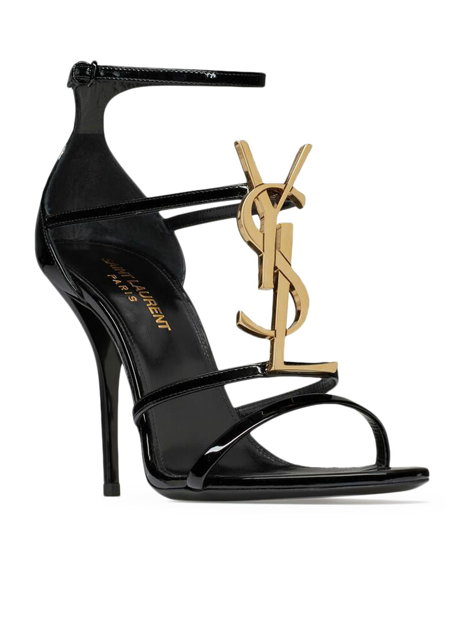 Strappy Logo Stiletto Sandals In Nero Product Image