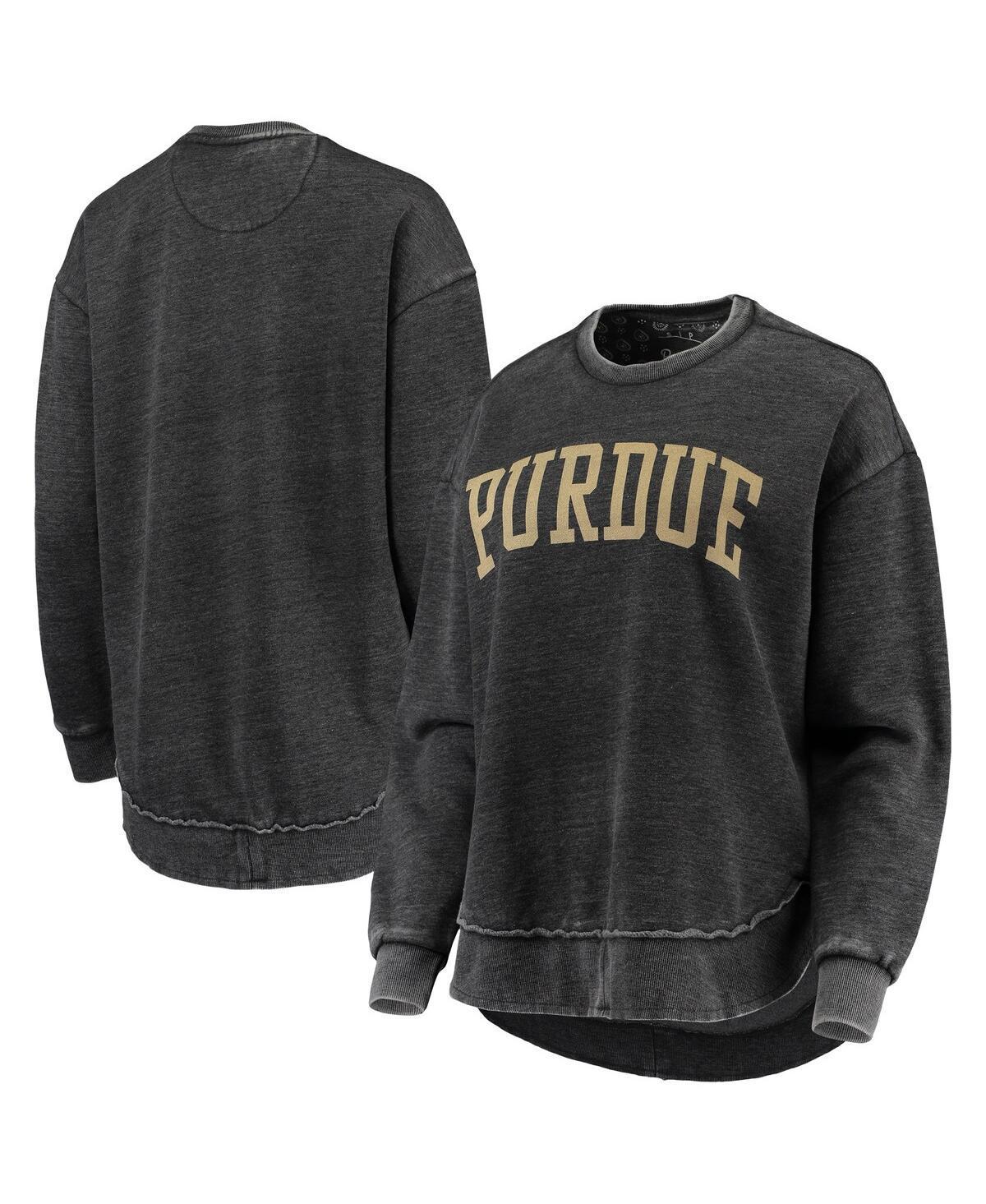 Womens Pressbox Purdue Boilermakers Vintage Wash Pullover Sweatshirt Product Image