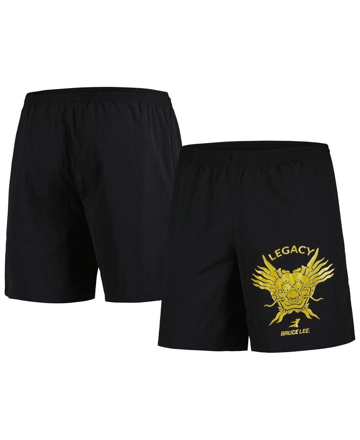 Mens Mitchell & Ness Bruce Lee Black Dragons Head Script Shorts Product Image