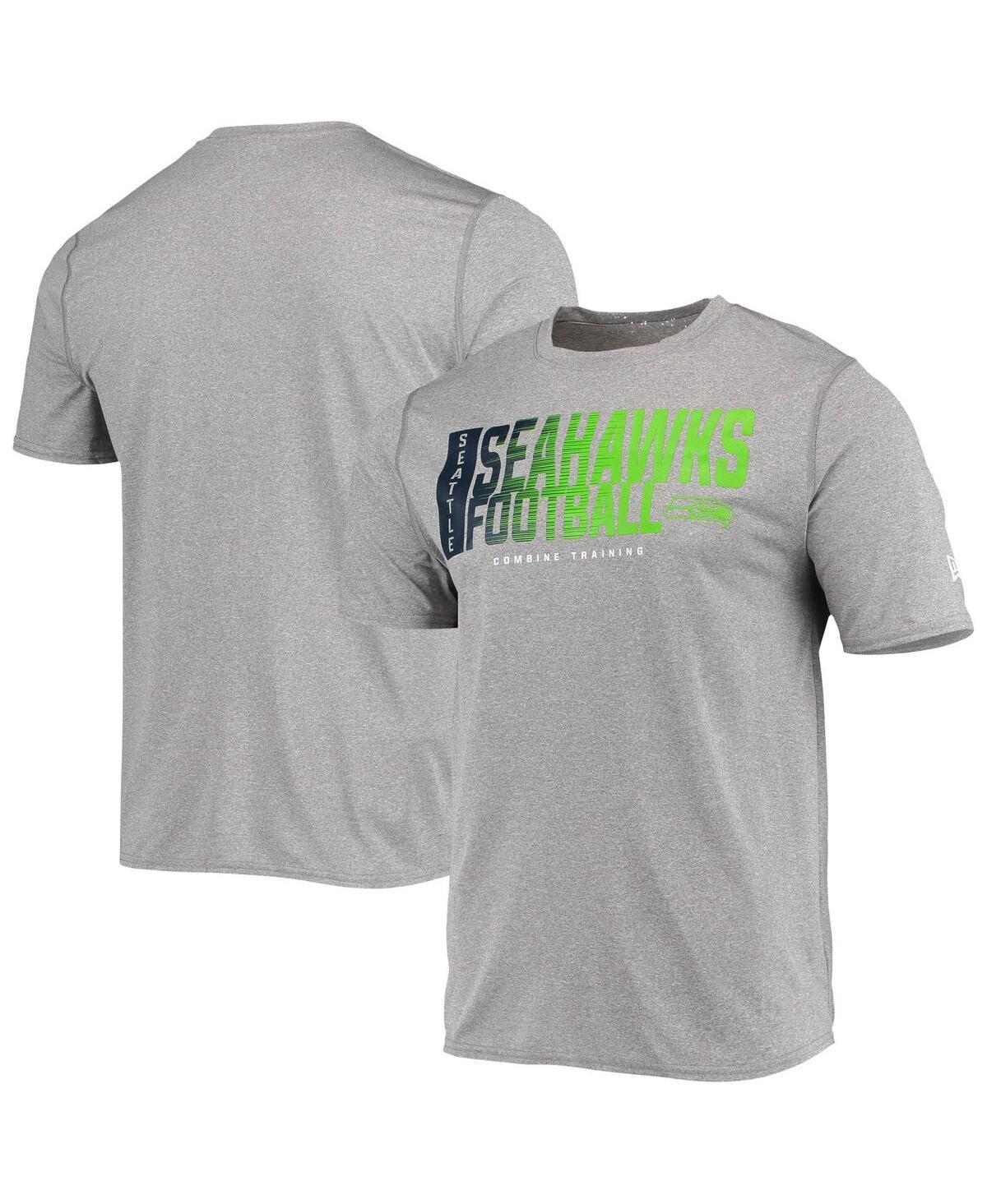 Mens New Era Heathered Gray Seattle Seahawks Combine Authentic Game On T-Shirt Product Image