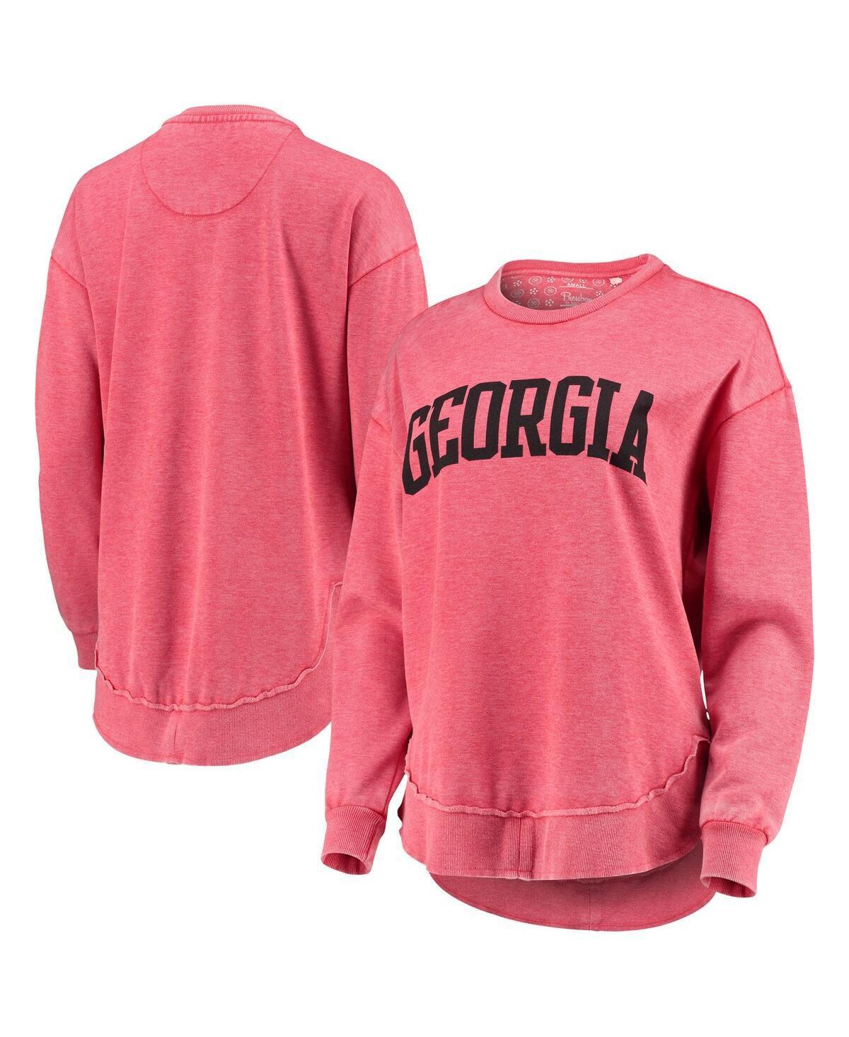 Womens Pressbox Georgia Bulldogs Vintage Wash Pullover Sweatshirt Product Image