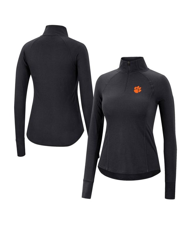 Womens Colosseum Black Clemson Tigers Core Quinn Raglan Quarter-Zip Top Product Image