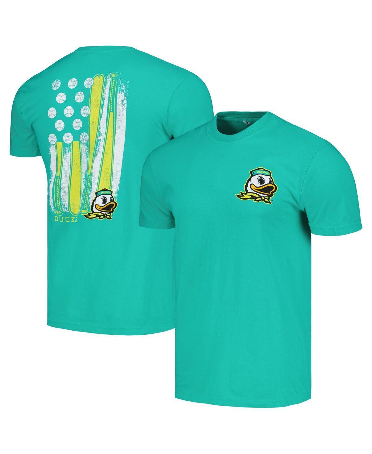 Image One Mens Green Oregon Ducks Baseball Flag Comfort Colors T-Shirt Product Image