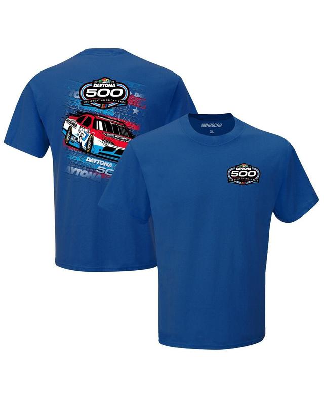 Mens Checkered Flag Sports Royal 2023 Daytona 500 Two Spot T-shirt Product Image