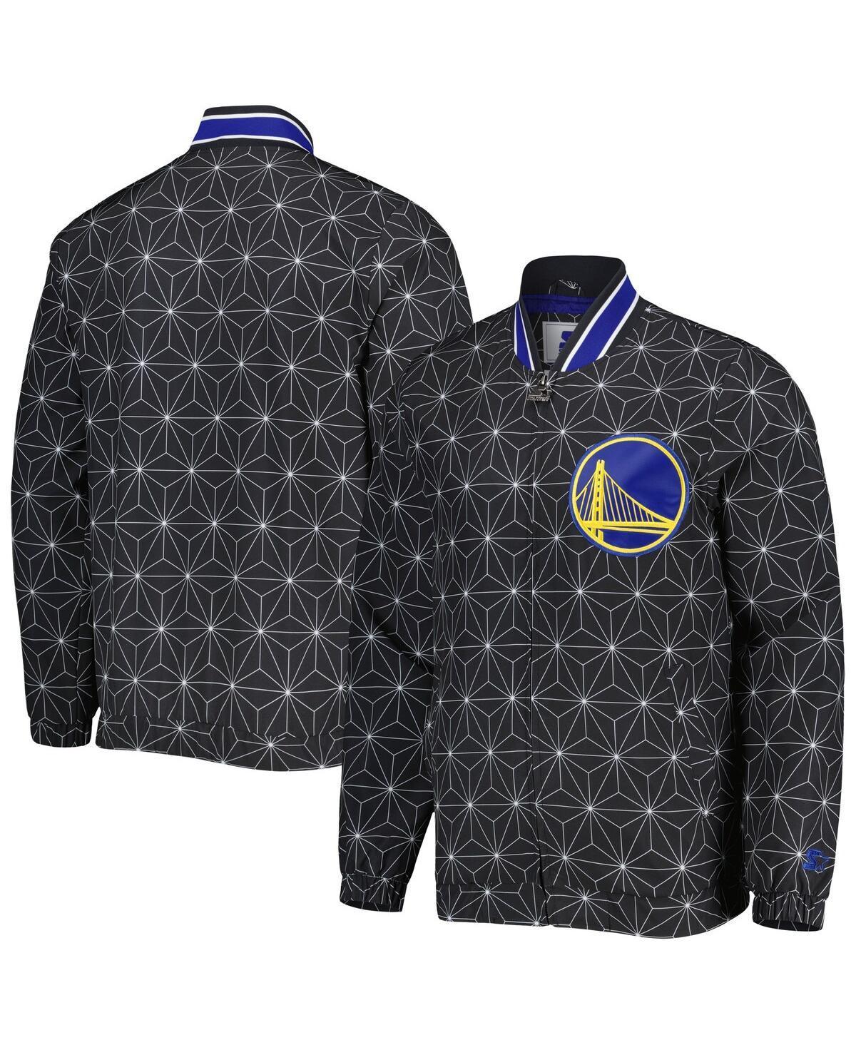 Mens Starter Golden State Warriors In-Field Play Fashion Satin Full-Zip Varsity Jacket Product Image