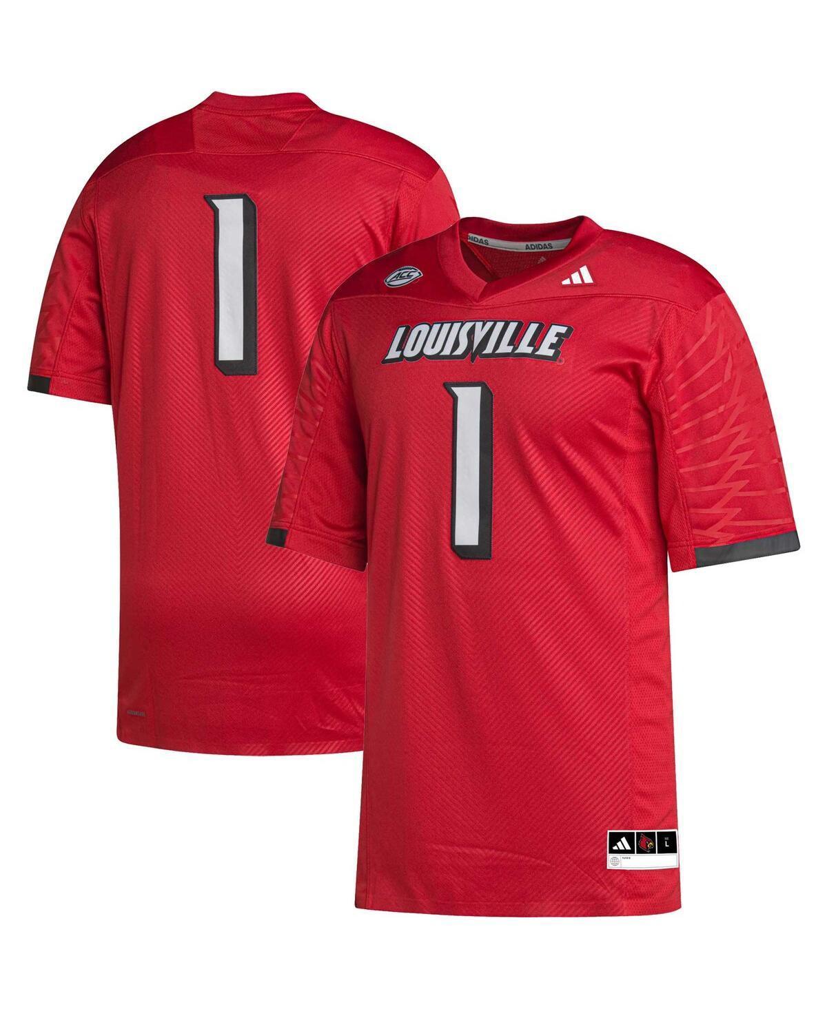 Mens adidas #1 Cardinal Louisville Cardinals Premier Football Jersey - Cardinal Product Image