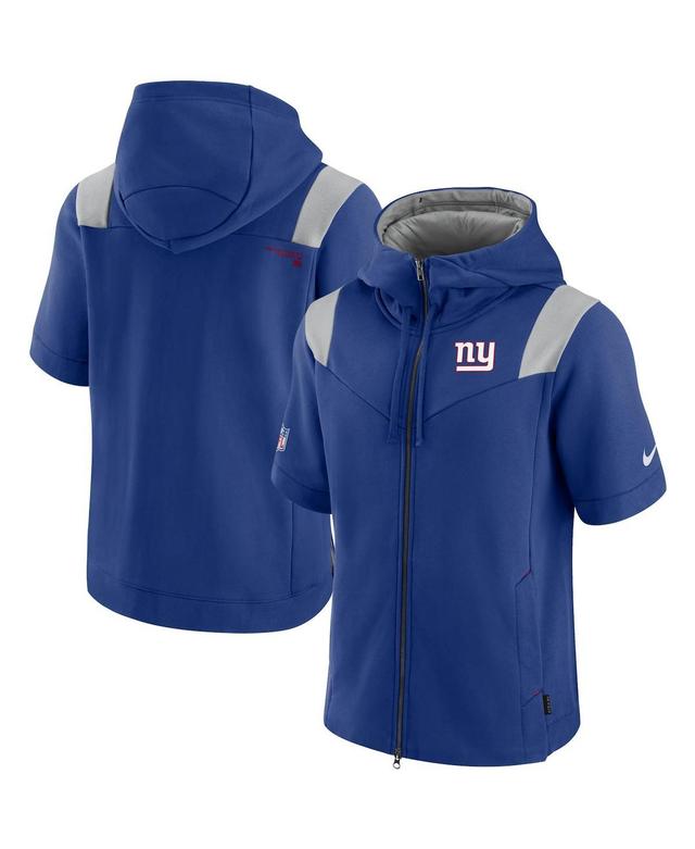 Mens Nike Royal New York Giants Sideline Showout Short Sleeve Full-Zip Hoodie Product Image