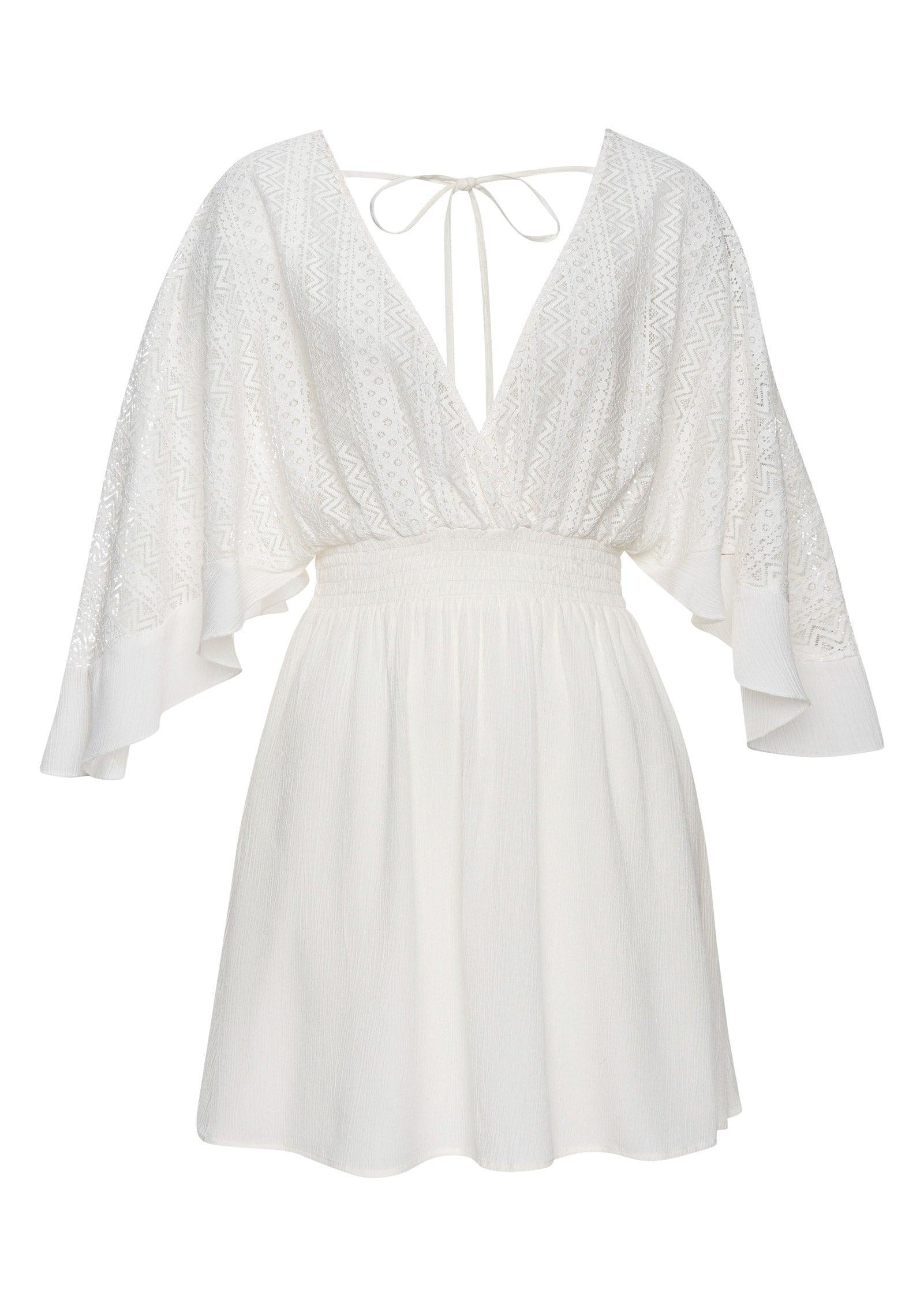 Crochet Coverup Dress - Cream Product Image