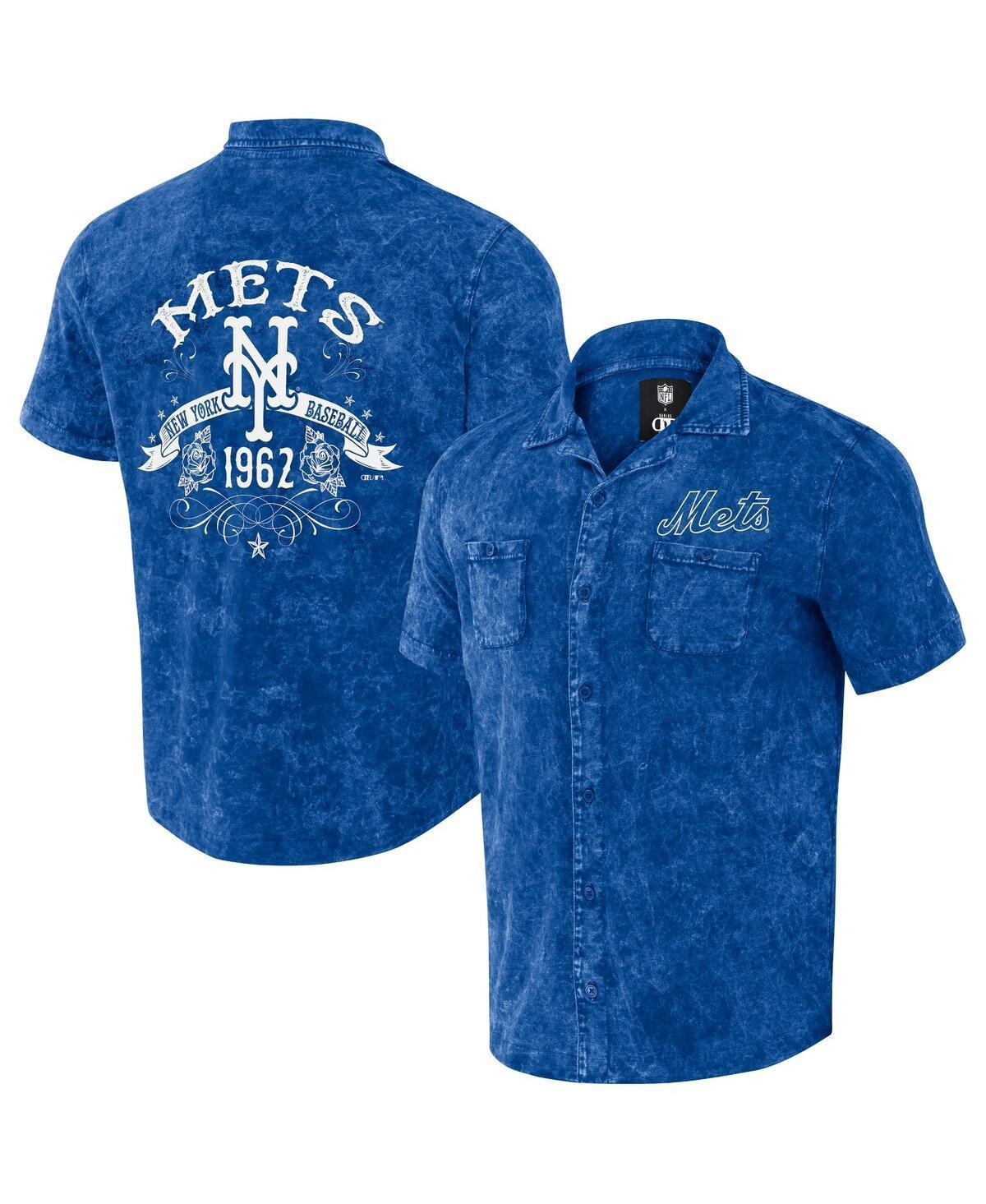 Mens Darius Rucker Collection by Fanatics Royal New York Mets Denim Team Color Button-Up Shirt MET Blue Product Image