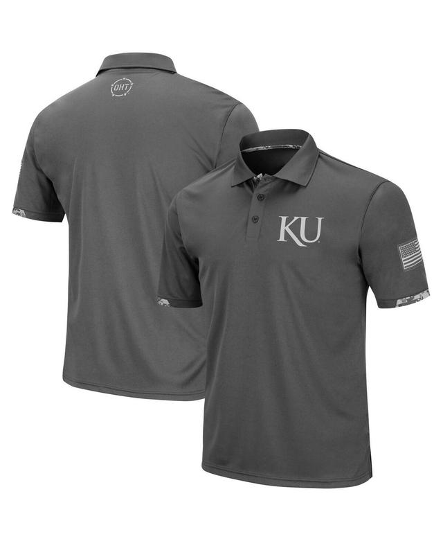 Mens Colosseum Charcoal Kansas Jayhawks Rival Oht Military-Inspired Appreciation Polo Product Image