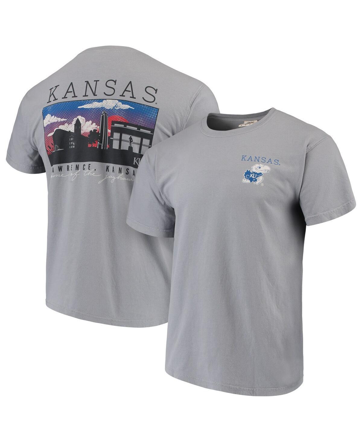 Mens Gray Kansas Jayhawks Comfort Colors Campus Scenery T-Shirt Product Image